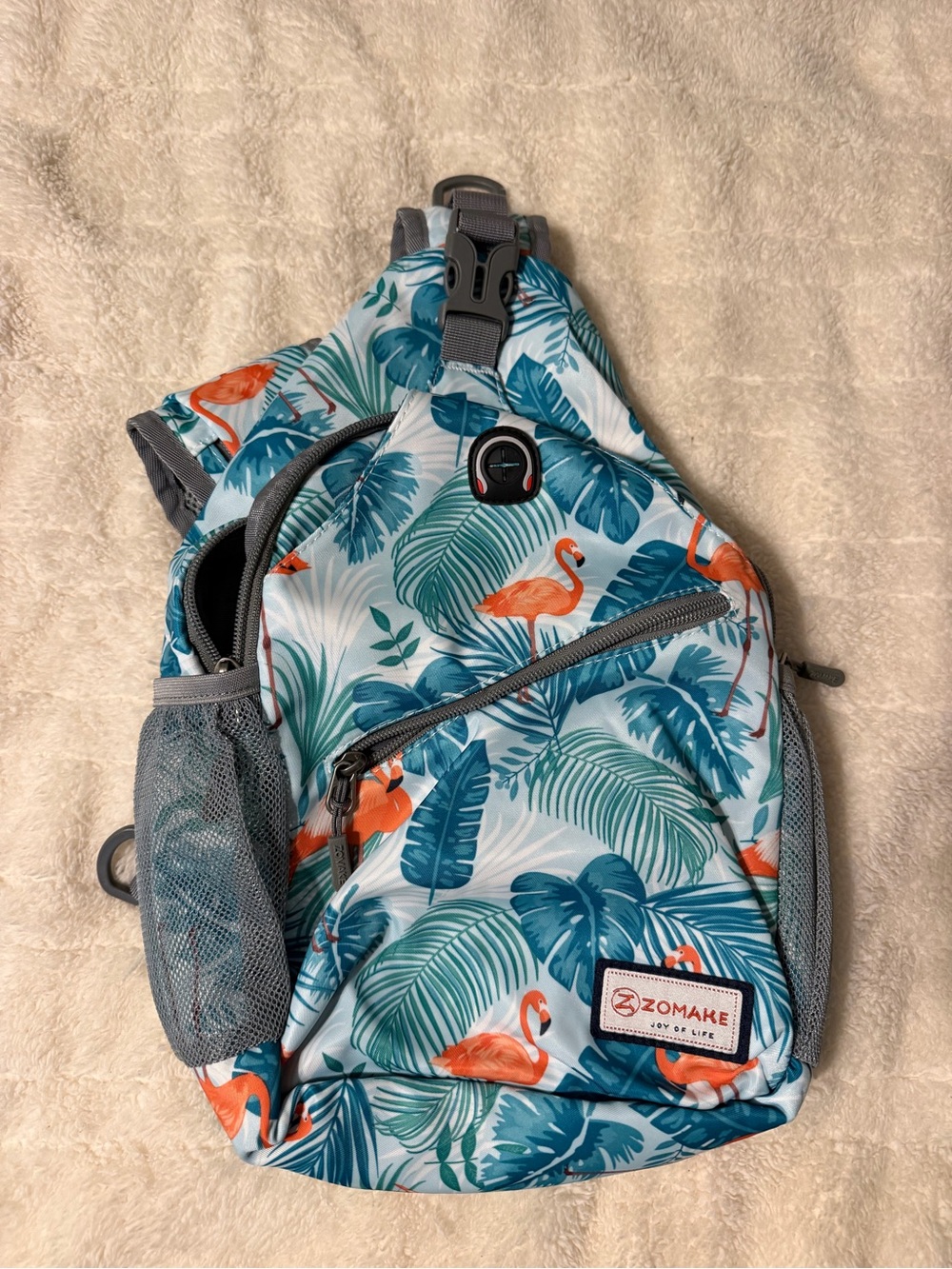 Flamingo Sling Bag in Teal and Pink